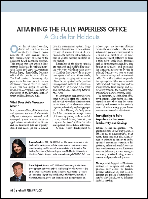 Attaining The Fully Paperless Practice