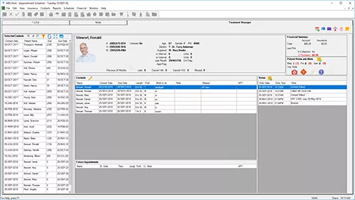 Treatment Management Screen in ABELDent